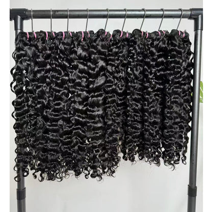 Double Drawn Burmese Curly Full End Unprocessed 100% Human Hair Natural Color | Single Donor Cuticle Aligned Bundles 10"-26"