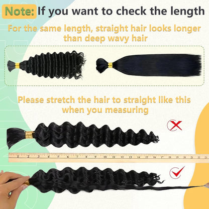 Better Hair, Less Money Color #2 Human Braiding Hair deep Wave Bulk 100% HumanMink Hair 100g/bundle 18-22 inch