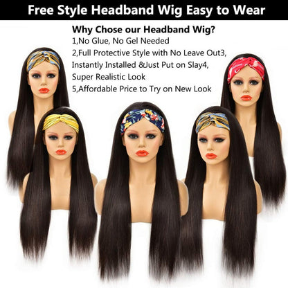 Human Hair Wig Straight Virgin Hair Natural Black