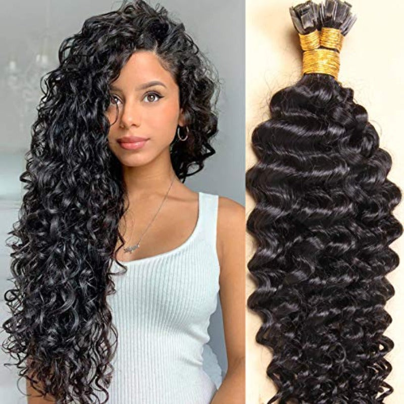 Pre-Order Flat K Tip Black Hair Premium Human Hair Extension Available Ship or Pick up In Store For 2 Weeks
