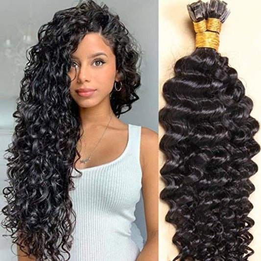 Pre-Order Flat K Tip Black Hair Premium Human Hair Extension Available Ship or Pick up In Store For 2 Weeks
