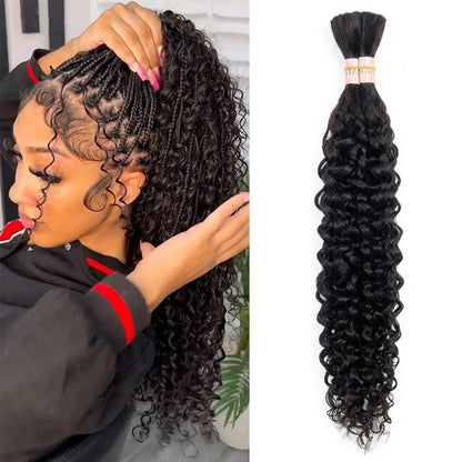 Boho Braiding 100 Human Hair natural black - Straight, Body Wave, Deep Wave, loose deep, Natural Wave, Jerry Curl, Water Wave 100g/pack