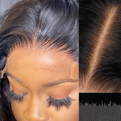 5x5 HD Lace Closure Wig Body Wave Human Hair Jet Black Swiss Lace, Skin-melt Lace, Invisible Lace