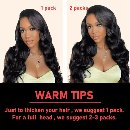 Clip in Mink Hair Extensions 100% Human Hair, 7pcs Natural Black Body Wave – Brazilian Virgin Hair, 70-90g, Heat Styleable