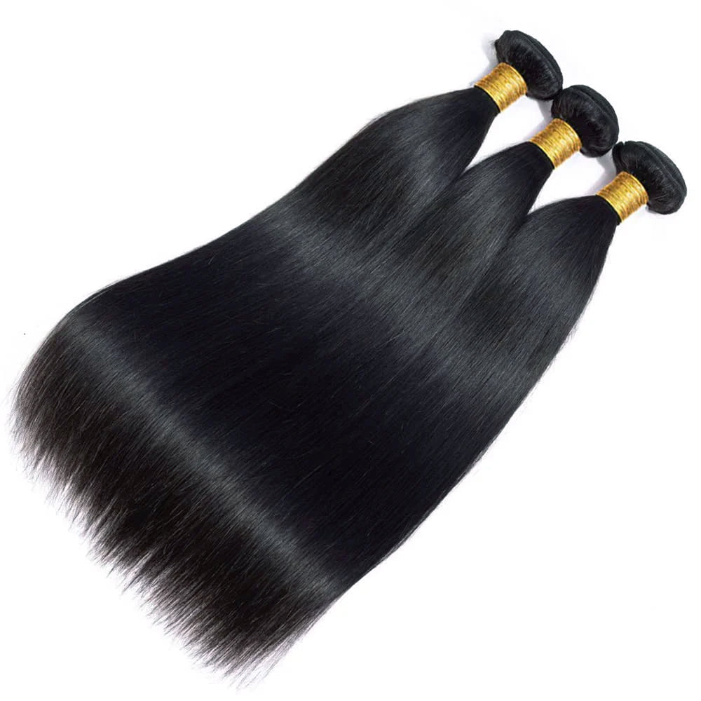 100% Affordable Human Hair Bundles - #1 Jet Black Straight Remy Hair Extensions (10"-30")