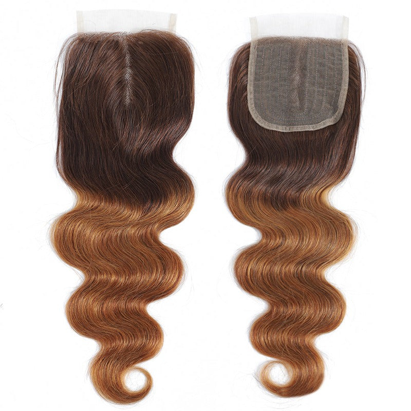 4X4 Lace Closure Body Wave 4/30 Ombre 100% Human Hair Closure – Transparent Lace, Soft & Lustrous