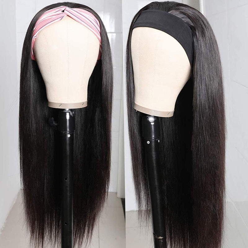  Human Hair Wig Straight Virgin Hair Natural Black