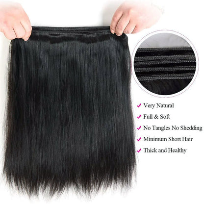 100% Affordable Human Hair Bundles - #1 Jet Black Straight Remy Hair Extensions (10"-30")