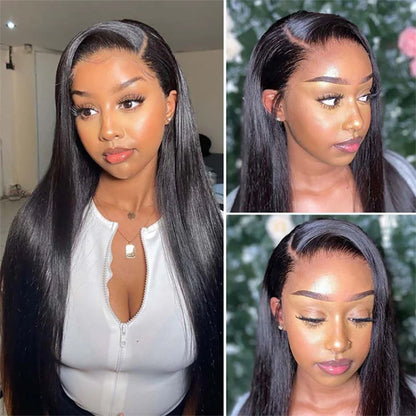 13x4HD Lace Frontal Wig Straight 200 Density 100% Human Hair , Swiss high-definition (HD) Lace, Skin-melt Lace, Invisible Lace