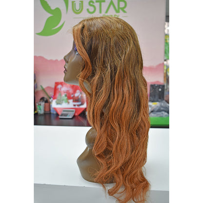 Ombre Brown Ginger Body Wave Wig – 2x6 HD Lace Closure 200% Density Human Hair