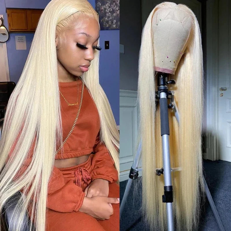 Full Lace Wig Snow White #60 Straight High Quality Human Hair Wig