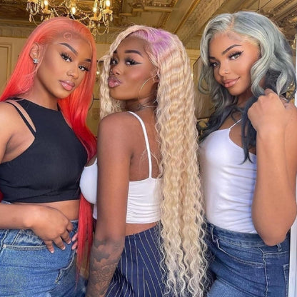 Glueless Lace 13x4 Frontal Wig Color Blonde(613) Straight Density 200 Wear and Go Human Hair Wig