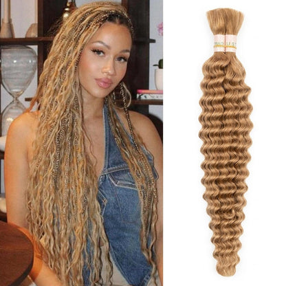 Color #2, #27,#33,Natural Black Human Braiding Hair deep Wave Bulk 100% Human Mink Hair 100g/pack 18-22 inch