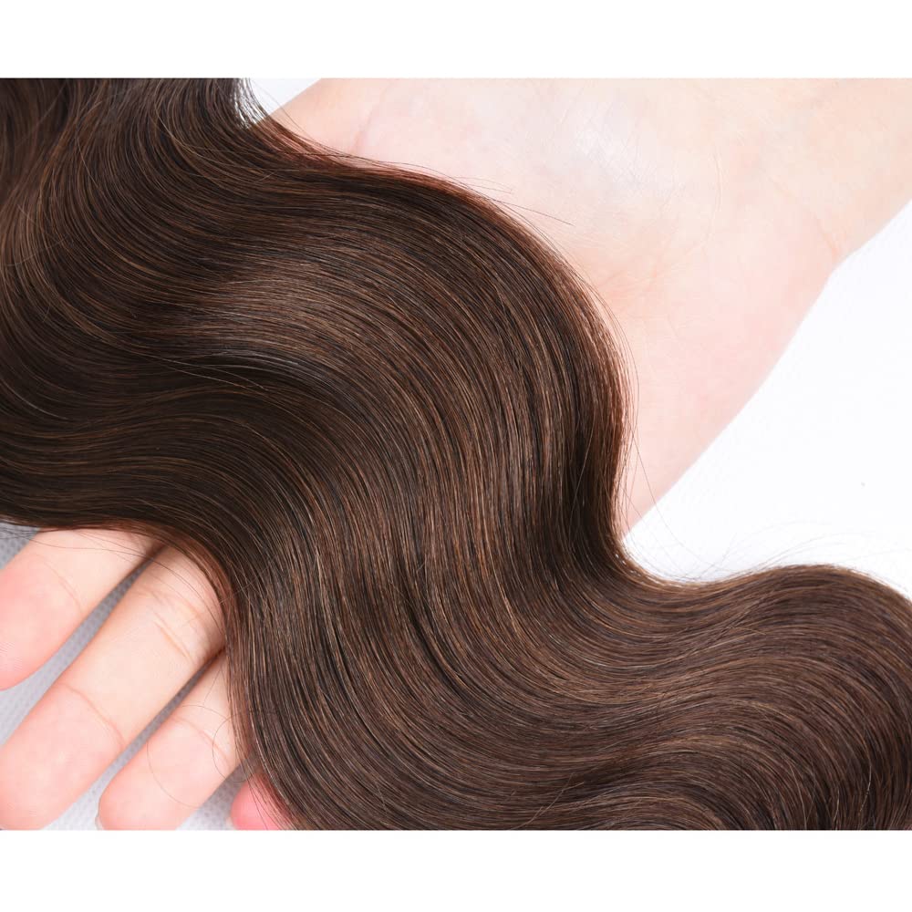 Medium Brown (#4) Body Wave 100% Human Hair Bundles | Soft Waves & Natural Blend | Single Donor Cuticle Intact 100g