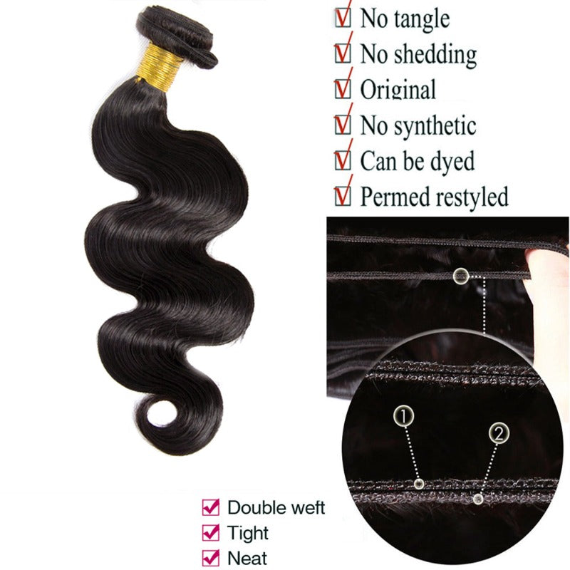 100% UNPROCESSED Bundles Natural Color Body Wave 