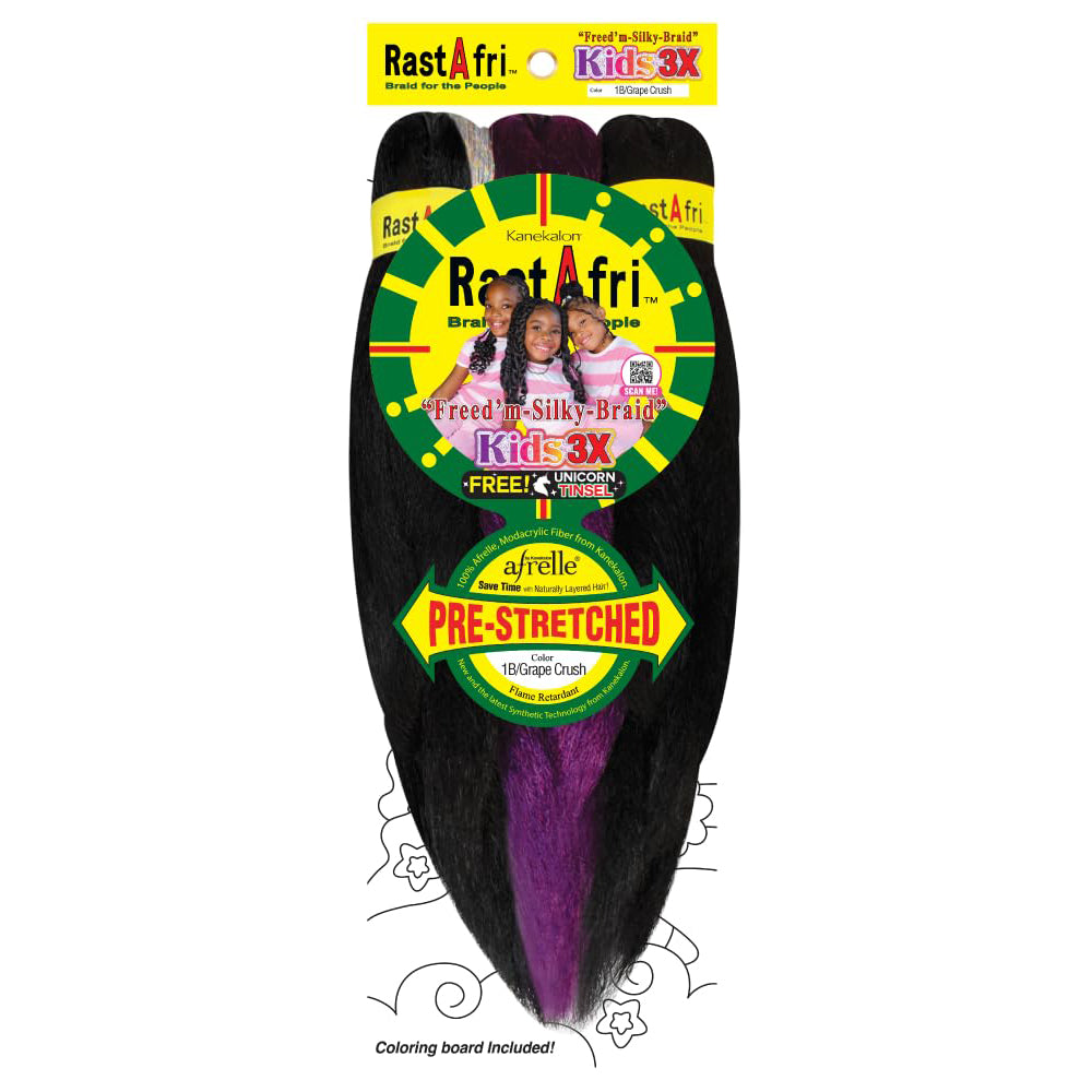 Rastafri  Freed'm silky braid PRE-STRETCHED KIDS 3X and plus