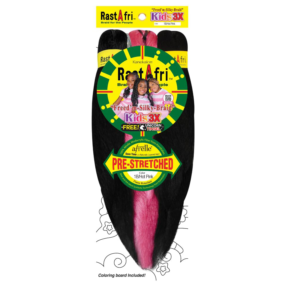 Rastafri  Freed'm silky braid PRE-STRETCHED KIDS 3X and plus