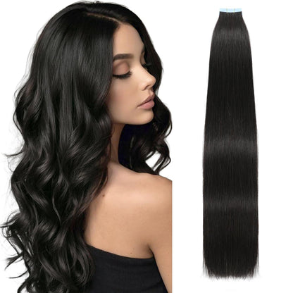 Master Blend Tape In Extensions Human Hair Blended Straight 20 Pcs/Pack, 50 Grams – Ustar Basics, 400°F Safe, Better Hair Less Money