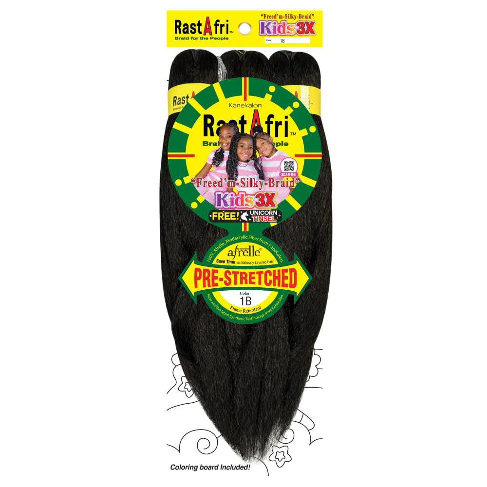 Rastafri  Freed'm silky braid PRE-STRETCHED KIDS 3X and plus