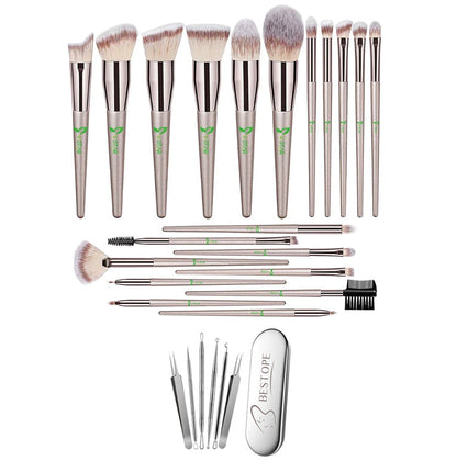 Ustar BESTOPE 26 PCs Makeup Set, 20pcs Brushes & 6pcs Blackhead Remover Pimple Extractor Tool