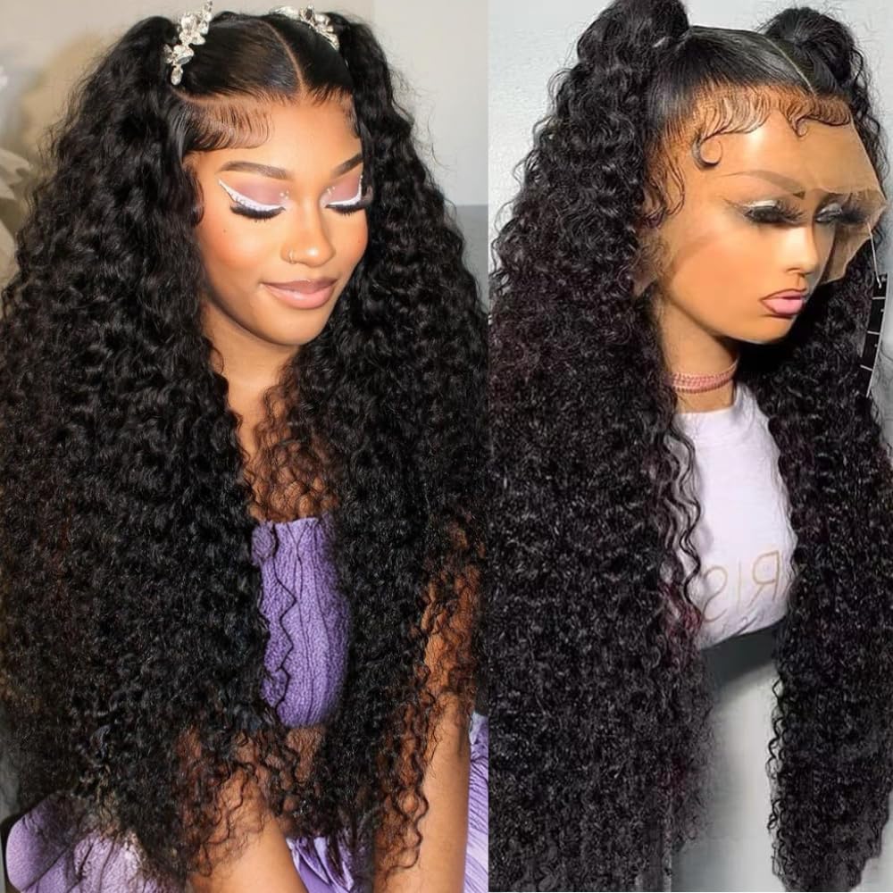 Full Lace Wig Jerry Curl Natural Black 100% Human Hair whole head lace Wig