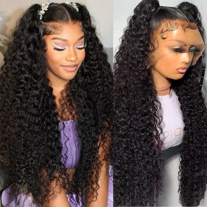 Full Lace Wig Jerry Curl Natural Black 100% Human Hair whole head lace Wig