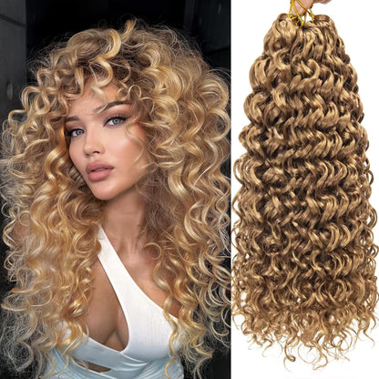 #27 Water Wave Crochet 100% Human Hair - Honey Blonde Wave Boho Braiding Hair For Miracle Knots (50g/Pack) (Copy) (Copy)