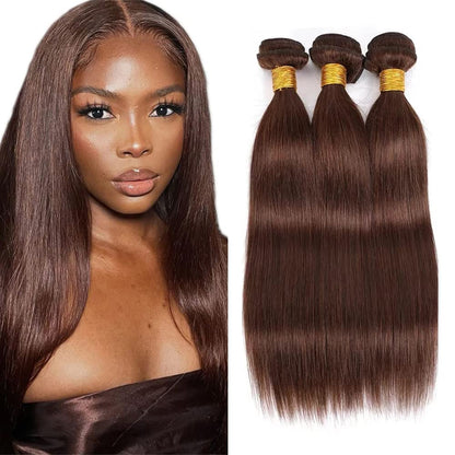Holiday Deals: Medium Brown (#4) Straight 100% Human Hair