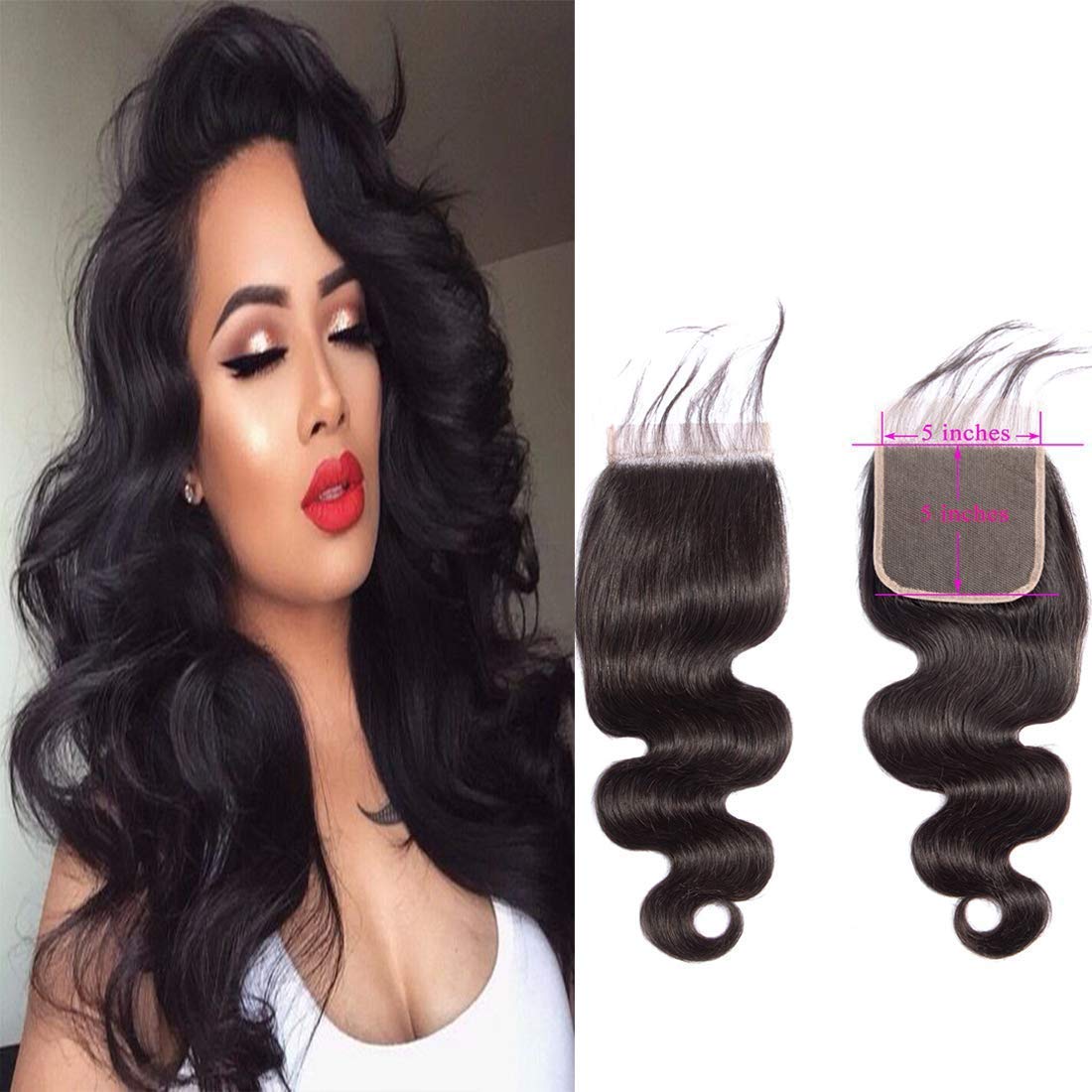 Body Wave Transparent Lace Closure 