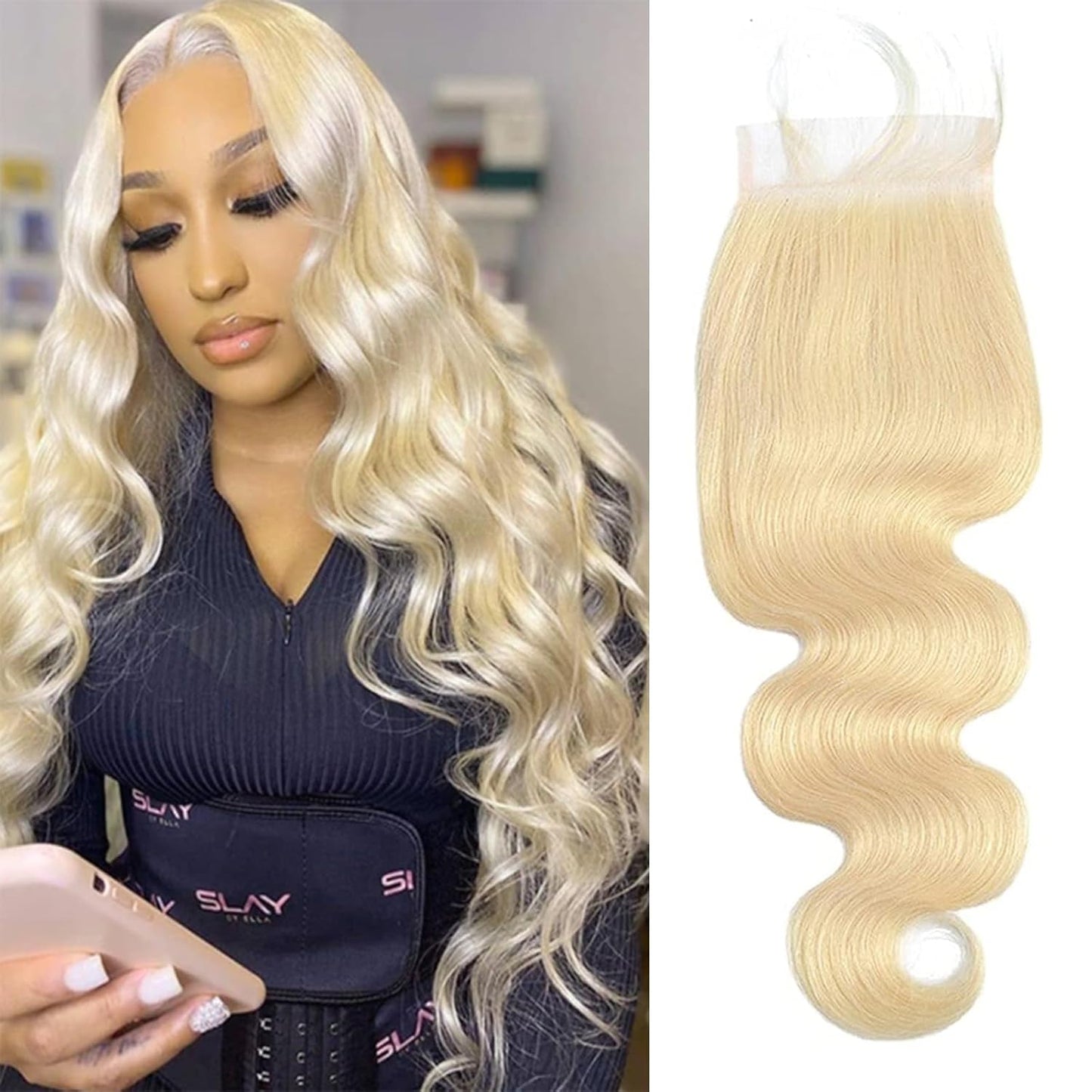 5X5 HD Lace Closure 613 Blonde Human Hair Body Wave Swiss Lace, Skin-melt Lace, Invisible Lace – Virgin Remy Hair