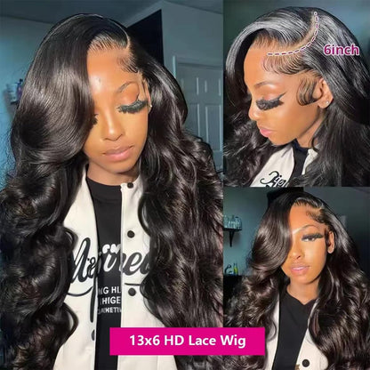 13x6HD Lace Wig Loose Bounce Full Frontal Wig High Quality Human Hair Wig 180 Free Part Swiss Lace, Skin-melt Lace, Invisible Lace