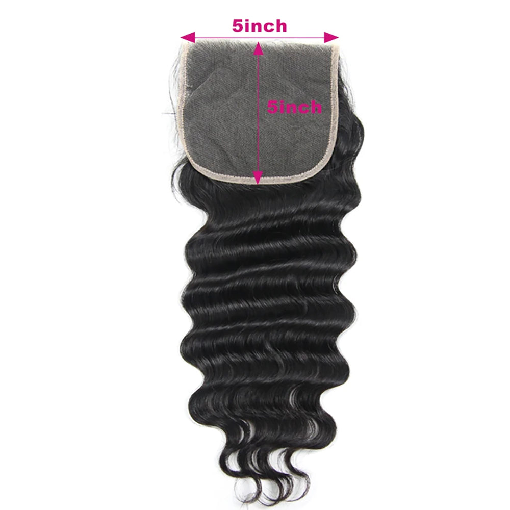 5x5 HD Lace Closure Loose Wave – Natural Black High Quality Human Hair | Pre-Plucked, Skin-Melt HD Lace