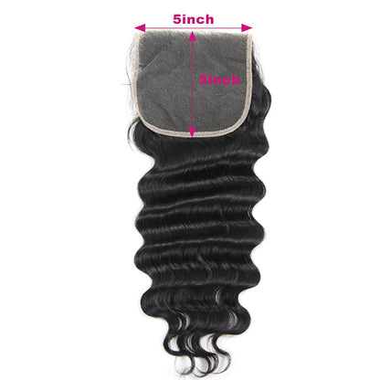 5x5 HD Lace Closure Loose Wave – Natural Black High Quality Human Hair | Pre-Plucked, Skin-Melt HD Lace