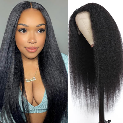 13X4HD Full Lace Frontal Wig Kinky Straight 200 Density 100% Human Hair , Swiss high-definition (HD) Lace, Skin-melt Lace, Invisible Lace