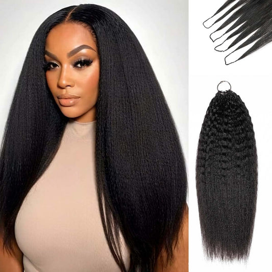 Kinky Straight Crochet 100% Human Hair - Boho Braiding Hair For Miracle Knots (50g/Pack)