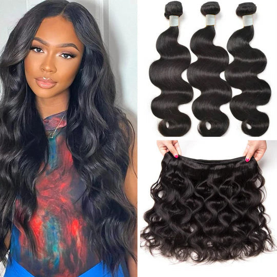 Seasonal Sale Body Wave 3 Bundles Set Deal 100% Human Hair | Affordable Natural Black 12"-18"