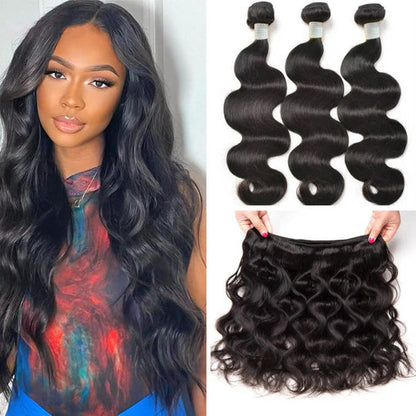 Seasonal Sale Body Wave 3 Bundles Set Deal 100% Human Hair | Affordable Natural Black 12"-18"