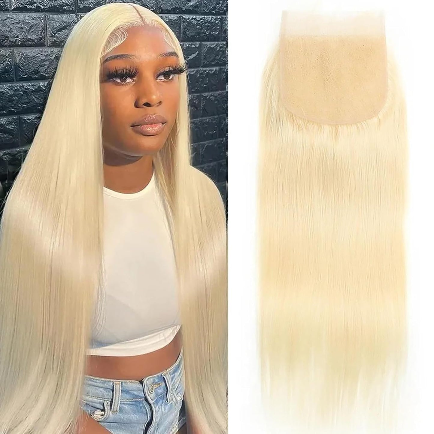 5X5 HD Lace Closure 613 Blonde Human Hair Straight Swiss Lace, Skin-melt Lace, Invisible Lace – Virgin Remy Hair