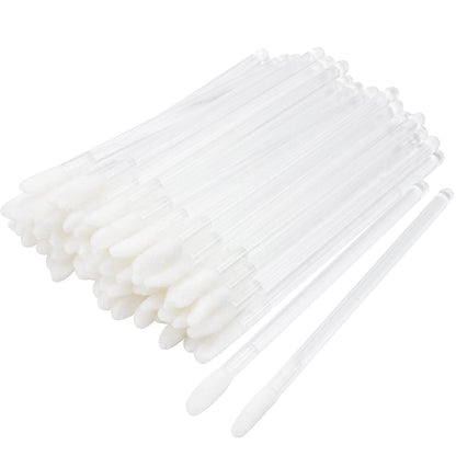 200 Pieces Disposable Lip Brushes Premium Lipstick Gloss Wands Applicator Makeup Tool Kits, White Handle