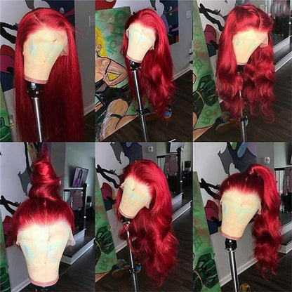 Red wig Body Wave wig