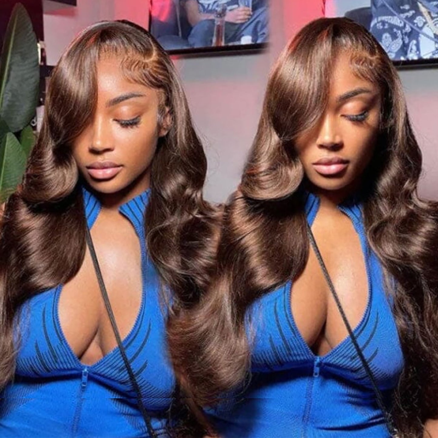 5x5 Lace Closure Wig  Body Wave Color #4 Human Hair 180 Density 100% Humanvirgin hair Chocolate Brown, seasonal on sale