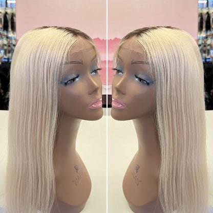 Beyonce Wig for Paris 2024 Olympics  5×5 HD Lace Closure Wig  Blonde with Brown Roots Swiss Lace, Skin-melt Lace, Invisible Lace