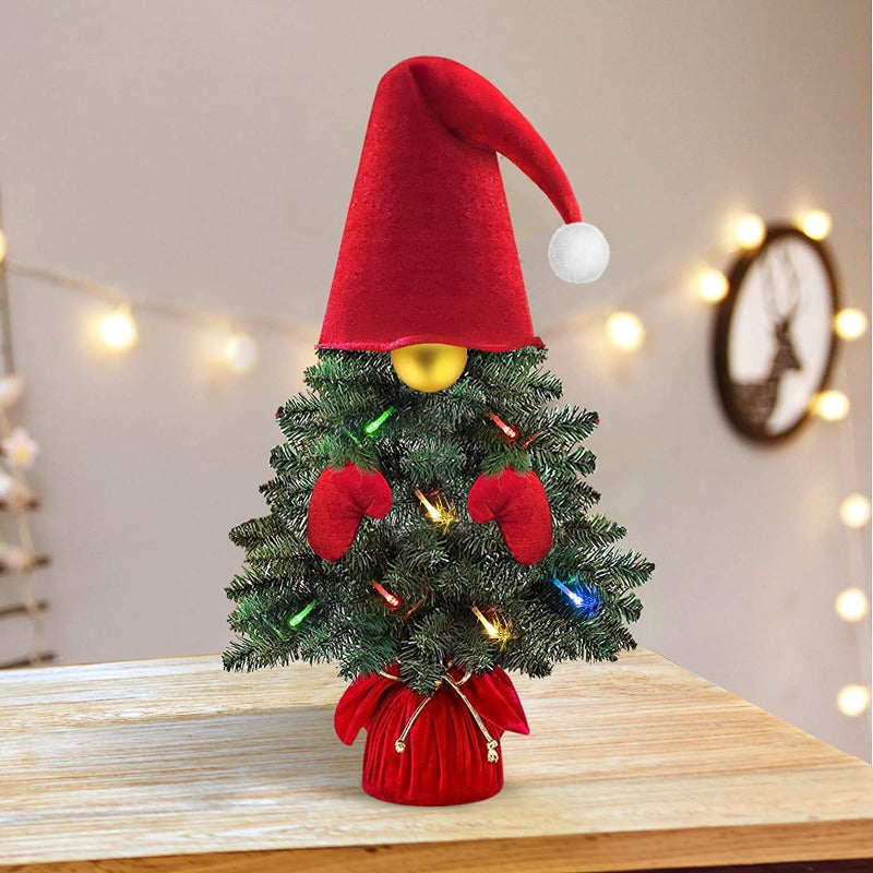Mini Christmas Tree - Prelit Small Gnomes Xmas Decorations