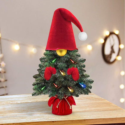 Mini Christmas Tree - Prelit Small Gnomes Xmas Decorations
