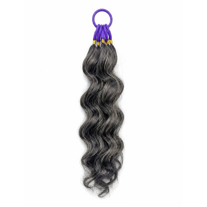 Gray Color Loose Deep Wave Crochet  100% Human Hair -  Boho Braiding Hair For Miracle Knots (50g/Pack)