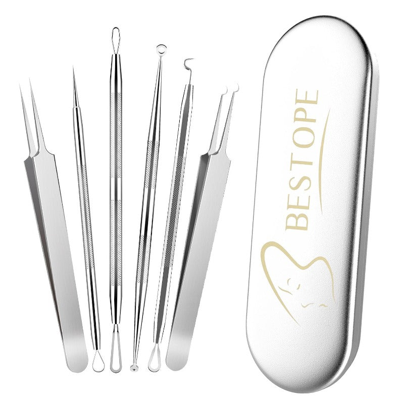 BESTOPE Upgraded 6-in-1 Blackhead Remover Pimple Extractor Tool Acne Removal Kit
