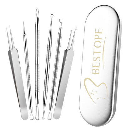 BESTOPE Upgraded 6-in-1 Blackhead Remover Pimple Extractor Tool Acne Removal Kit