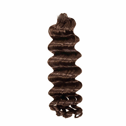 #4 Deep Wave Crochet 100% Human Hair - #4 Brown Boho Braiding Hair For Miracle Knots (50g/Pack)