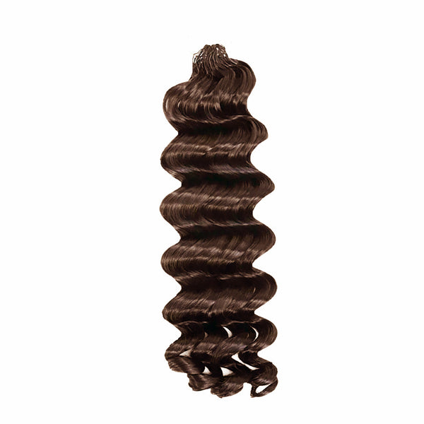 #4 Deep Wave Crochet 100% Human Hair - #4 Brown Boho Braiding Hair For Miracle Knots (50g/Pack)