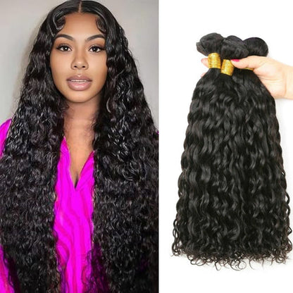 100% Affordable Human Hair Water Wave Bundles | Natural Black 1B | 10"-30" | Remy Weave
